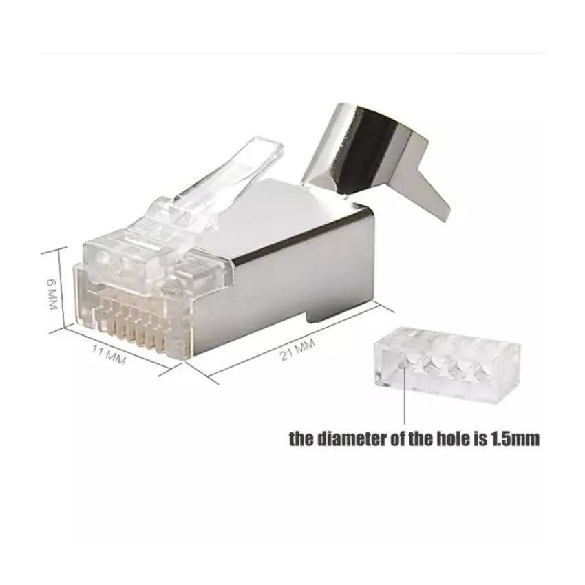 RJ45,Shielded CAT6 Connector with Load Bar,8P8C