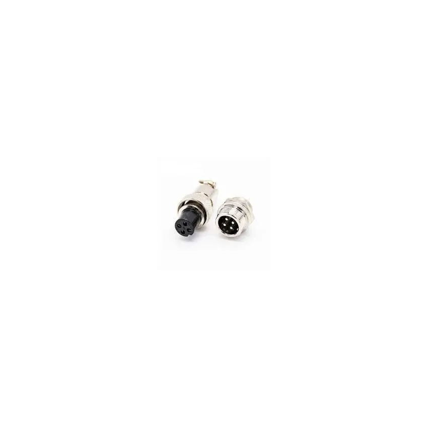 4-Pin 12 mm Aviation Circular Connector Set (Male + Female)
