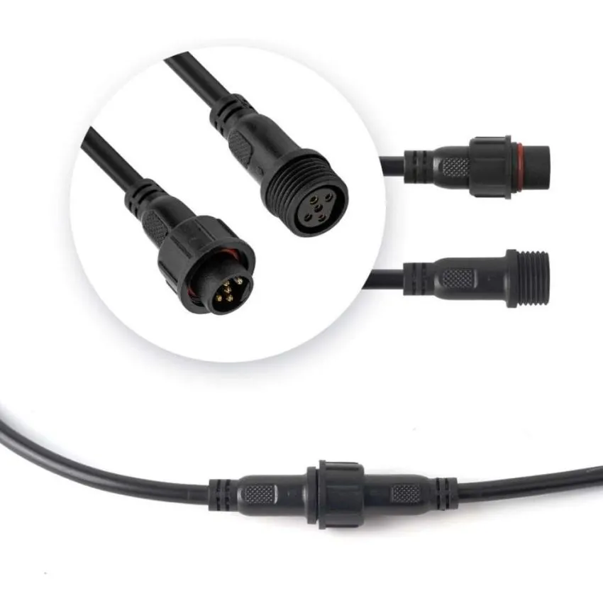 Electrical Extension Cable for Car, Truck, Boat, Indoor/Outdoor LED Strip Lights/String Connector 22AWG,IP65,7.87in,20cm,5-PIN