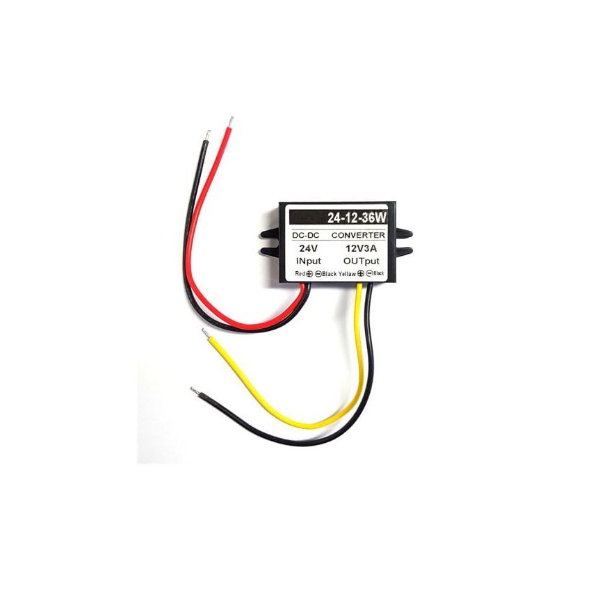 24V to 12V DC-DC Converter 3A 36W Compact Waterproof Module