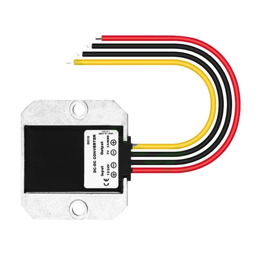 WG-1224S0505S Waterproof DC-DC Converter 12V/24V to 5V 5A Step Down Module