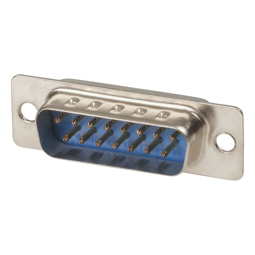 DB15 Male Connector Solder Type 15-Pin D-Sub Right Angle Mount