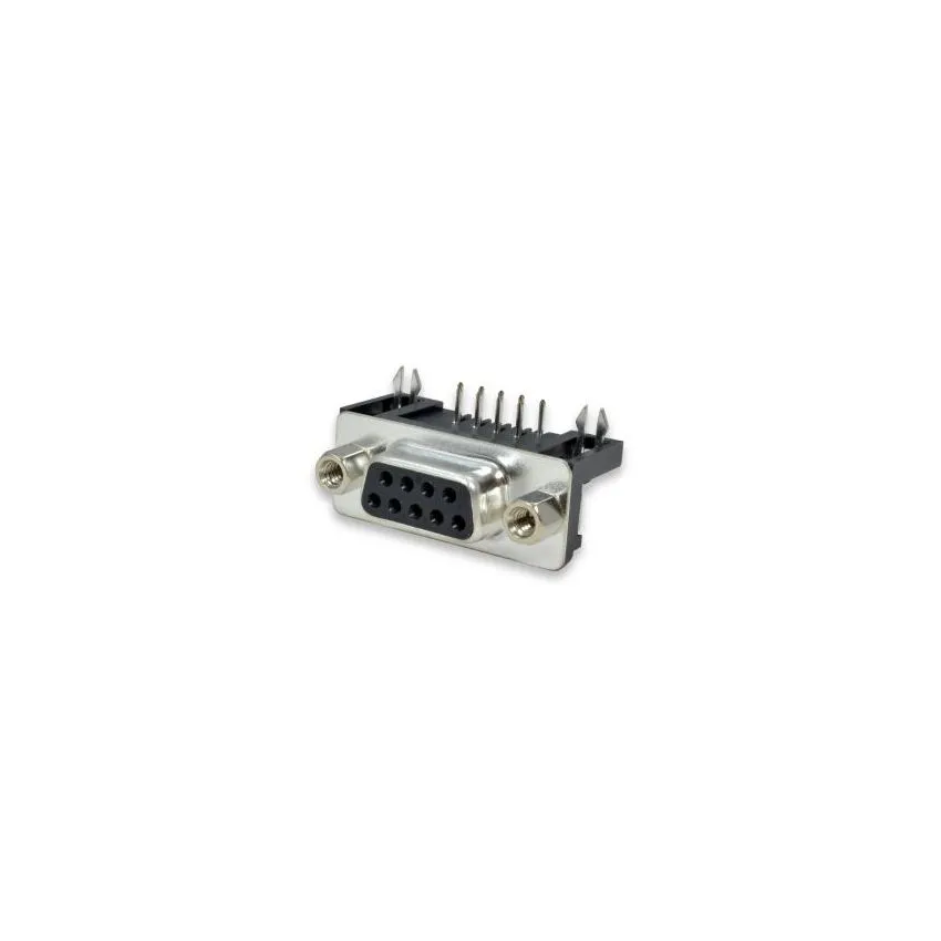 DB9 Female Connector Right Angle PCB Mount D-Sub 9-Pin