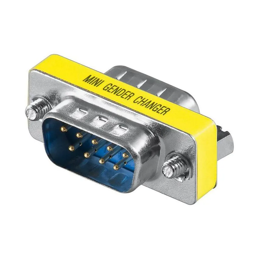 DB9 Mini Gender Changer Male to Male Adapter D-Sub Connector