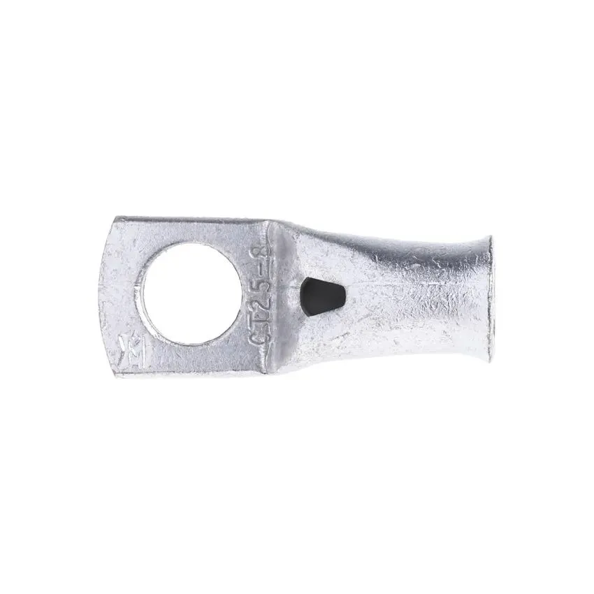 Cable Lug Terminal, 8 mm Hole, for 8–25 mm² Cable, Copper or Aluminum, Crimp Type
