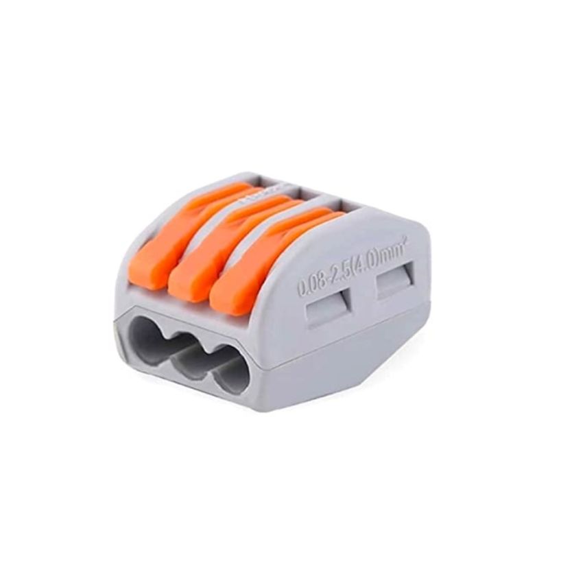 PTC-213 ,3-Way Connector â€“ Lever Wire Connector for Solid, Stranded, and Flexible Wires