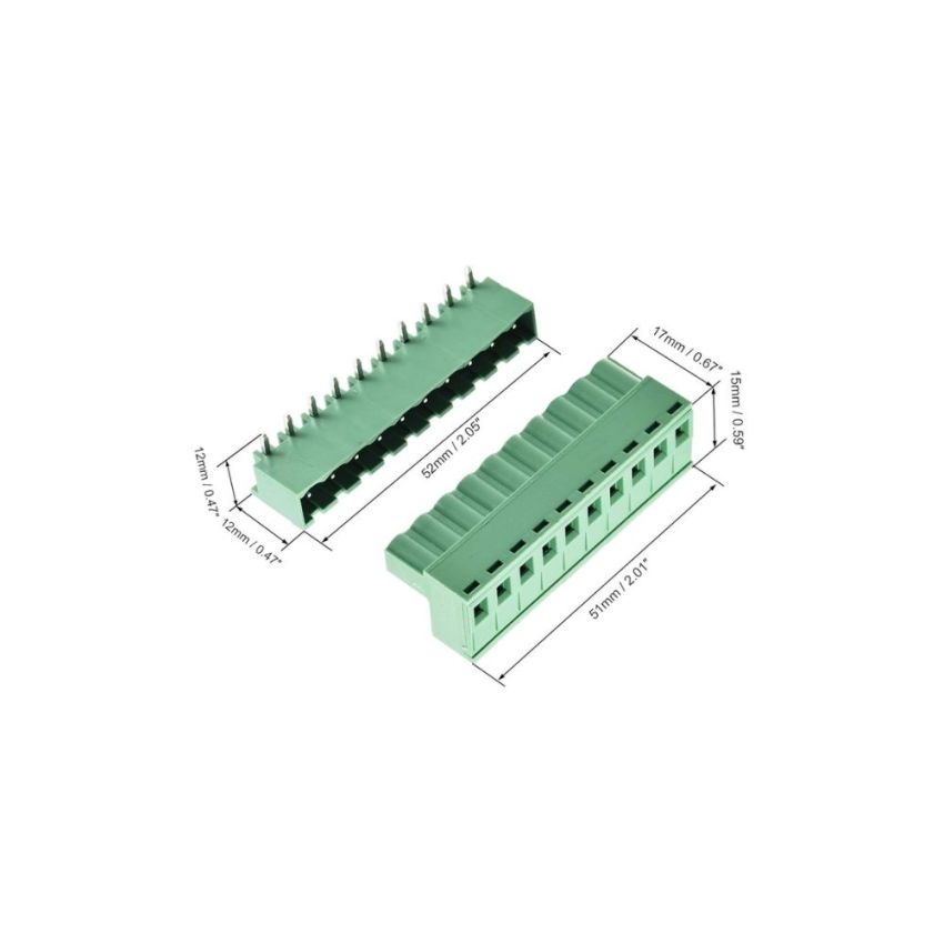 2EDGK,Terminal Block,5.08mm,10Pin,M/F,Angle