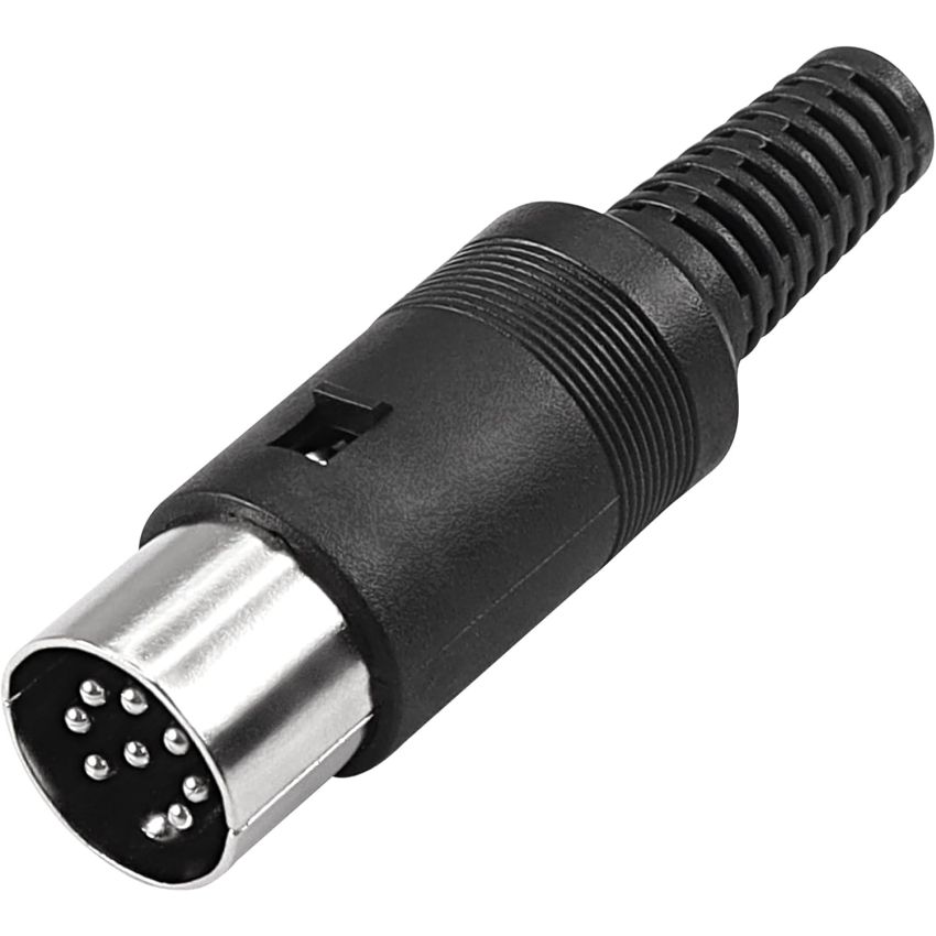 XLR Male Connector 8 Pins Durable Metal and Plastic Body Cable Mount