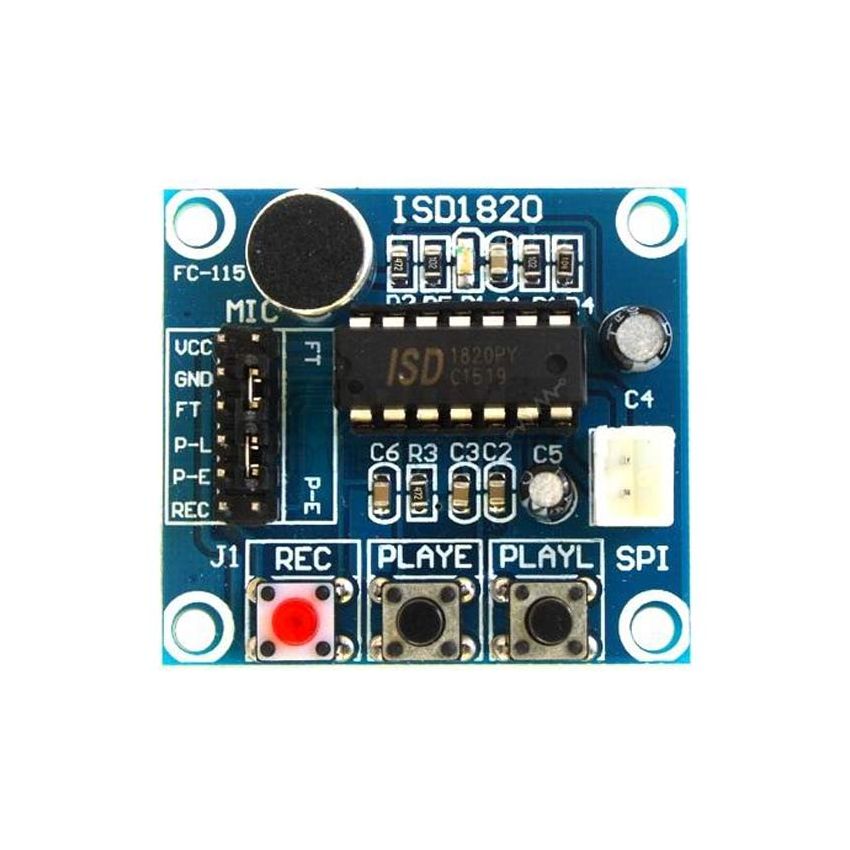 ISD1820 Voice Recorder Module, Compact Audio Recording and Playback for Arduino and DIY Projects