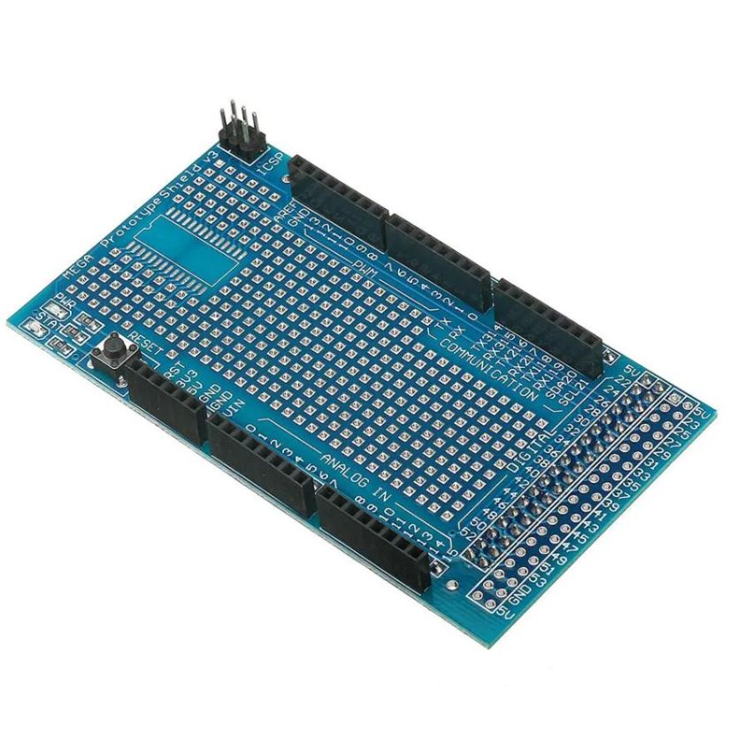Arduino Mega 2560 R3 Prototype Shield V3, Breadboard Included, Easy Prototyping.