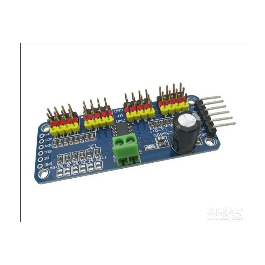 PCA9685, 16-Channel 12-bit PWM Servo Motor Driver, I2C Interface