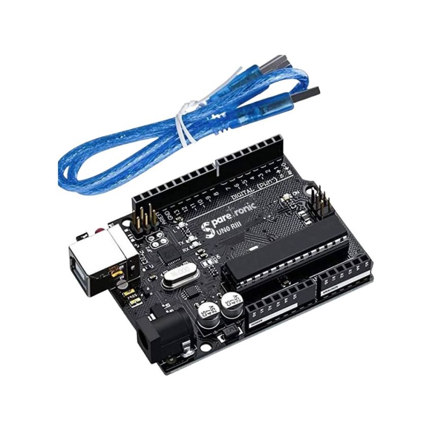 Sparetronic Arduino UNO R3, Microcontroller Development Board , USB Cable Included,DIP
