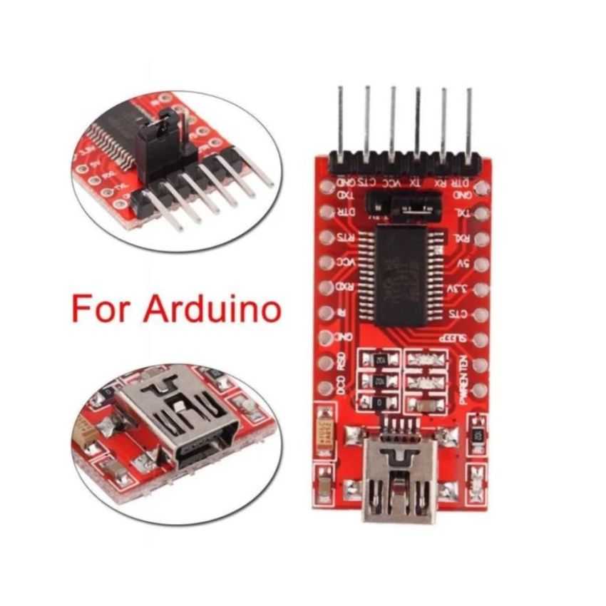 FT232RL USB to TTL FTDI Serial Adapter Module, 3.3V/5V, USB to Serial Converter