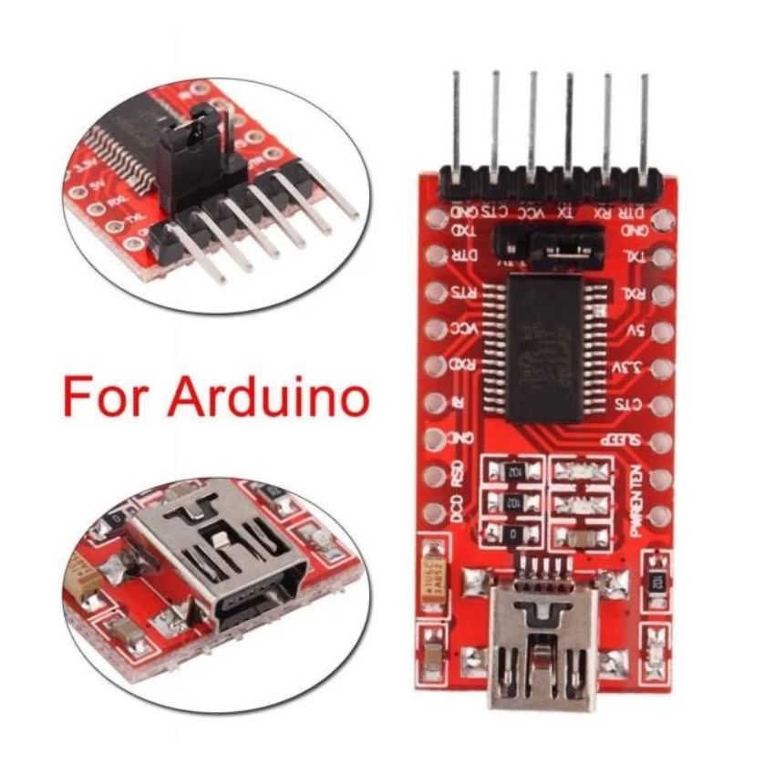 FT232RL USB to TTL FTDI Serial Adapter Module, 3.3V/5V, USB to Serial Converter