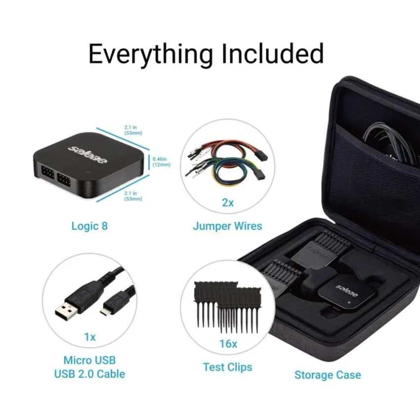 Logic 8 (Black) - Saleae 8-Channel Logic Analyzer, 24MHz