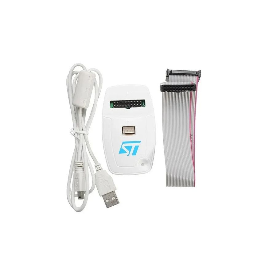 V2, In-Circuit Debugger and Programmer for STM8 and STM32 Microcontrollers, USB Interface with 20-Pin Cable