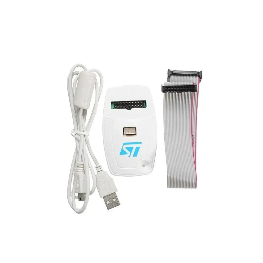 V2, In-Circuit Debugger and Programmer for STM8 and STM32 Microcontrollers, USB Interface with 20-Pin Cable