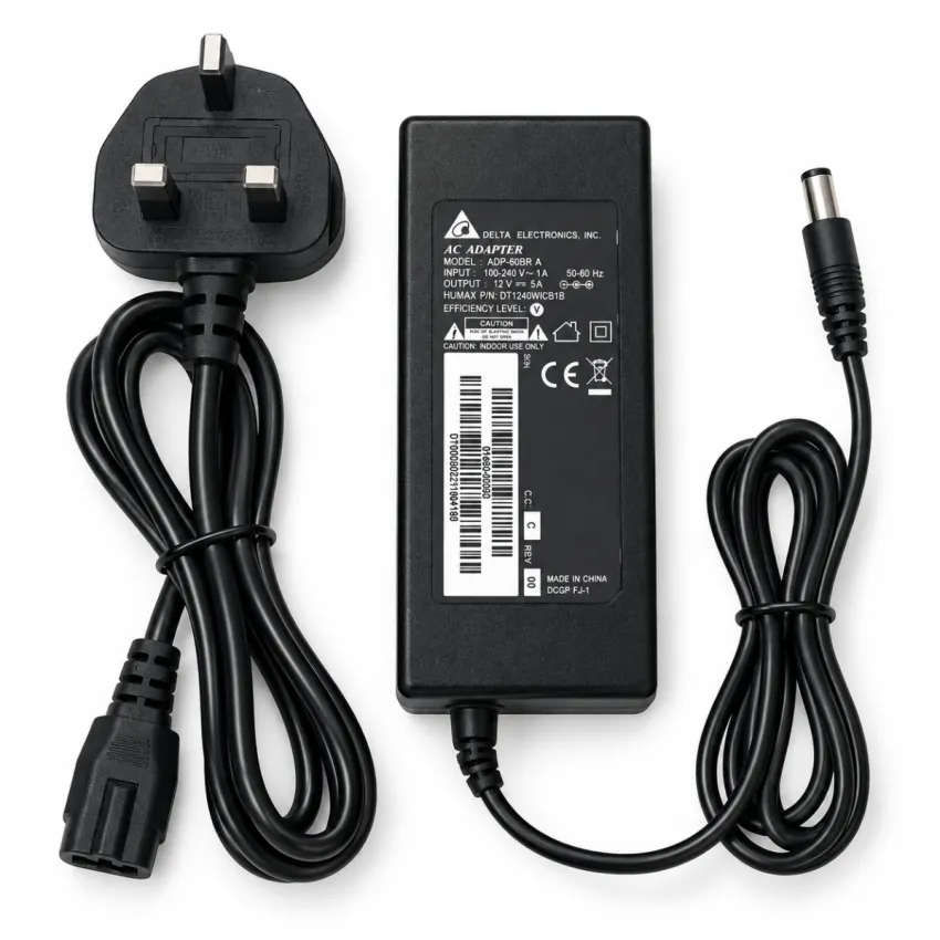 Delta Electronics ADP-60BR A 12V 5A 60W AC/DC Power Adapter with UK 3-Pin Plug