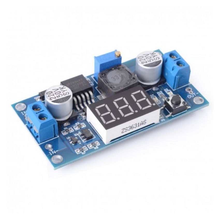 LM2596, DC-DC Step Down Power Supply Module with Digital Display, Screw Terminal, 3A