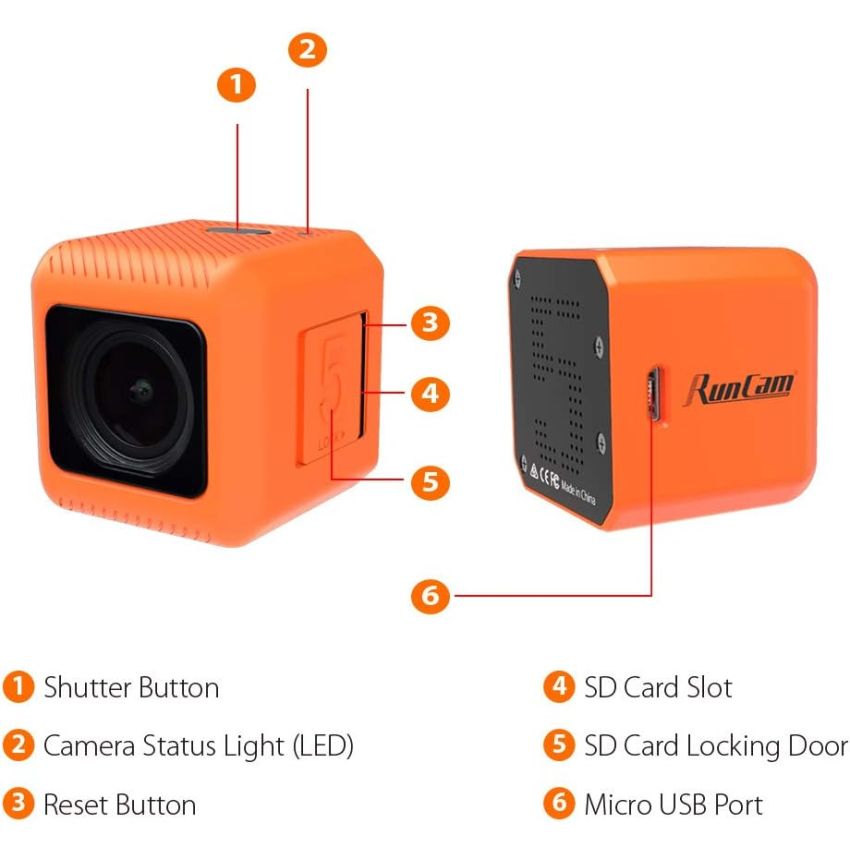 RunCam 5 4K Portable FPV Action Camera Compact HD Video Recorder with Sony Sensor for Racing Drones and RC Aircraft