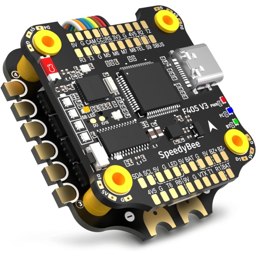 SpeedyBee SB-F4V3 50A Stack F4 Flight Controller and BLHeli_S 4-in-1 ESC for FPV Racing Drones