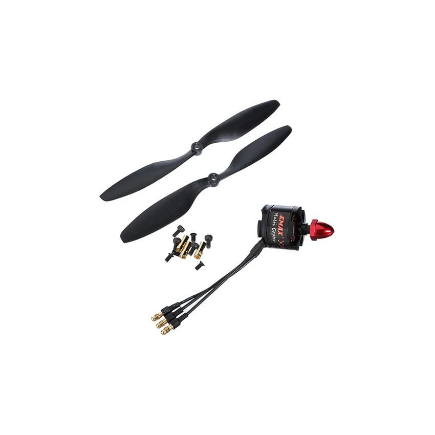 EMAX MT2213 935KV Brushless DC Motor for Drone – Red Cap (CCW) with 1045 Propeller Combo, Original High-Performance Motor Set