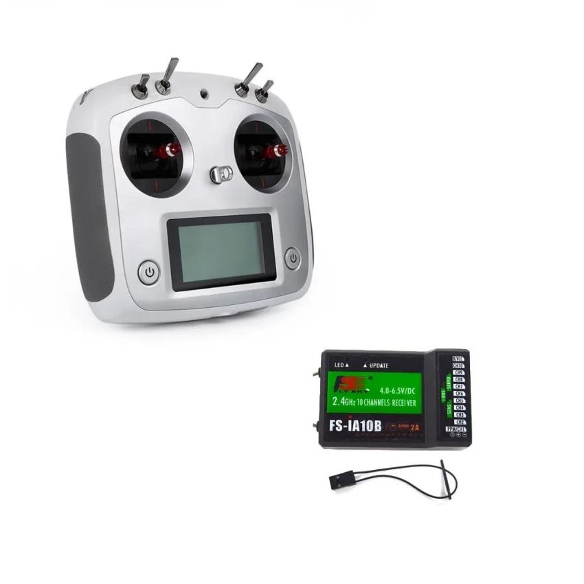FlySky FS-i6S 2.4GHz 10CH AFHDS 2A RC Transmitter with FS-iA10B 10-Channel Receiver, Digital Radio System for Drones, Helicopters, and RC Aircraft