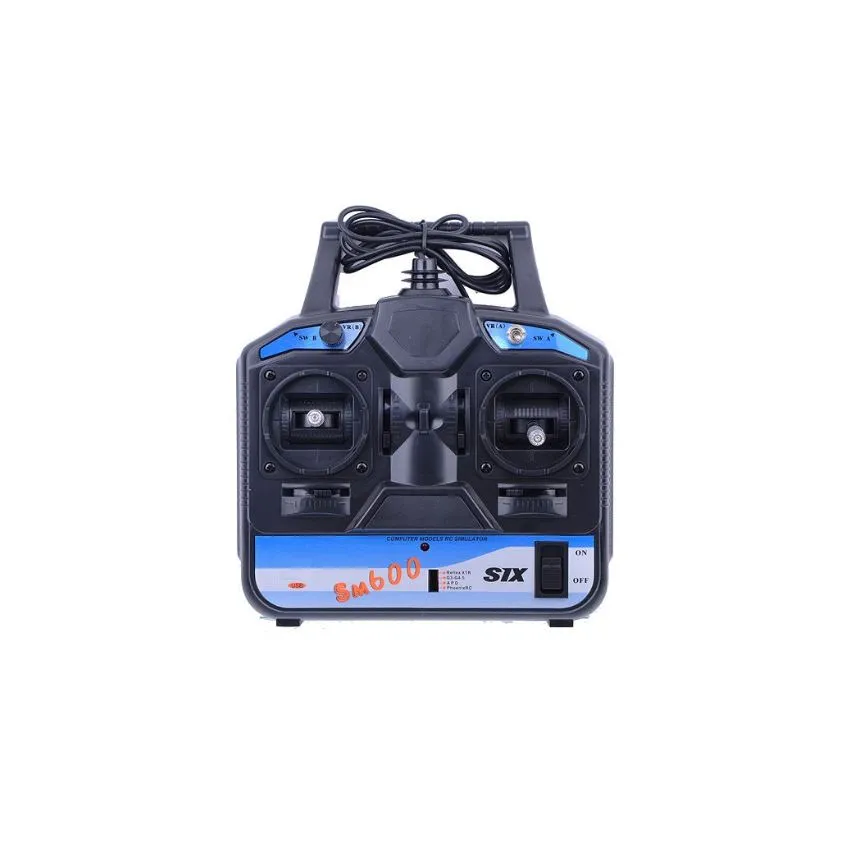 FlySky FS-SM600 6CH USB Powered Controller with SuperSimX Simulator (Mode 2), Realistic Flight Training Transmitter for RC Drones, Planes, and Helicopters