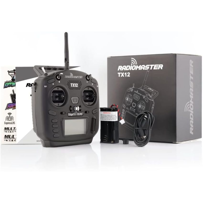 Radiomaster TX12 MKII 2.4GHz ExpressLRS EdgeTX Transmitter with RP1 Nano Receiver Compact Controller for FPV Drones and RC Aircraft