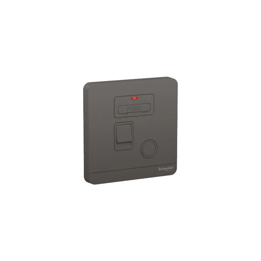 Schneider Electric AvatarOn 13A 250V 1-Gang Fused Connection Unit with Double-Pole Switch & Neon – Dark Grey