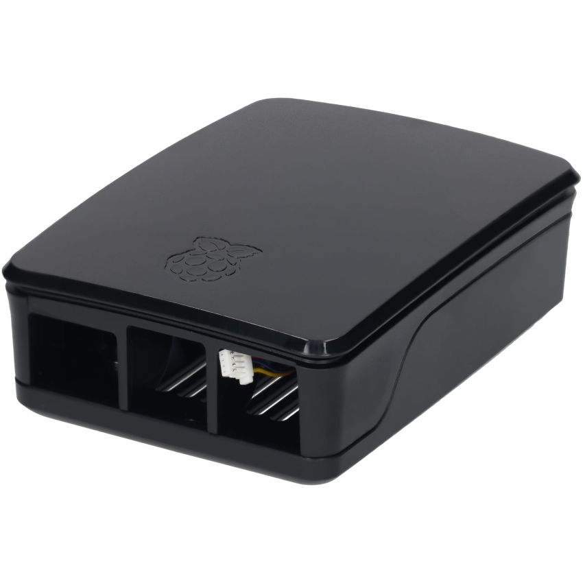 Official Raspberry Pi 4 Case, Black, High-Gloss Finish with Cooling Support and GPIO Access