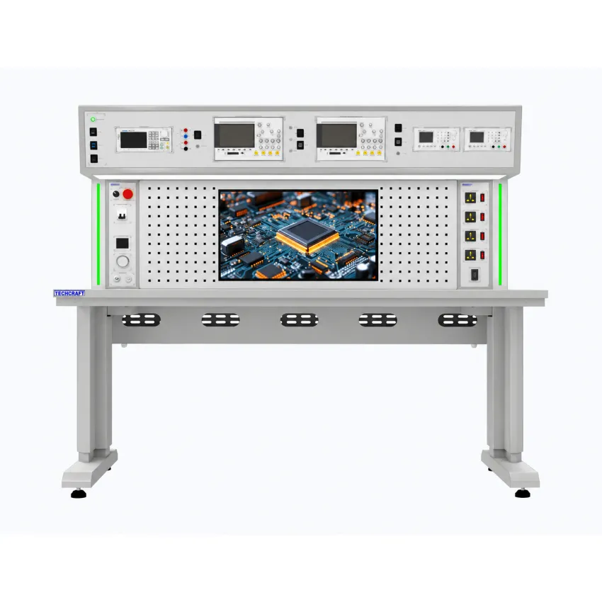 Techcraft ESD Straight Electrical Calibration and Testing Workbench with Integrated PC and 27-Inch Screen