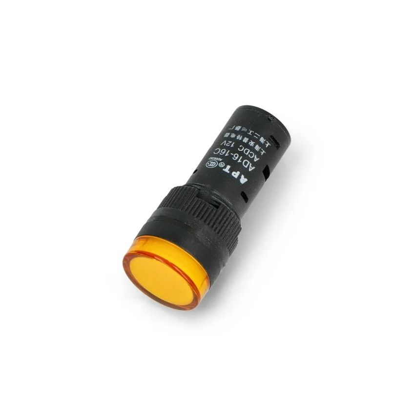 AD16-16C ,Yellow LED Indicator - 12V DC, 16mm Panel Mount