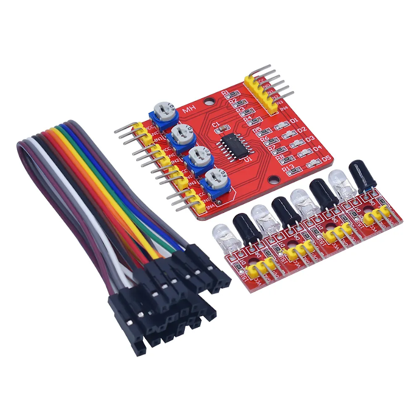 4-Channel Infrared (IR) Line Tracking Sensor Module - Precision Line Detection for Robotics