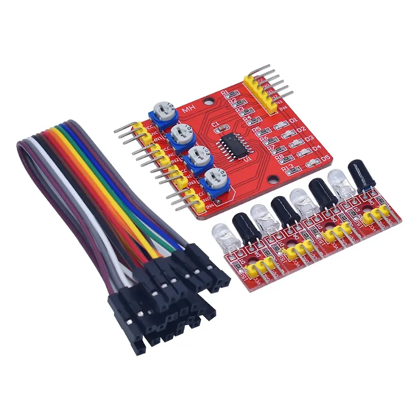4-Channel Infrared (IR) Line Tracking Sensor Module - Precision Line Detection for Robotics