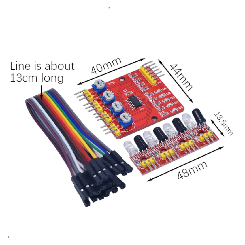 4-Channel Infrared (IR) Line Tracking Sensor Module - Precision Line Detection for Robotics