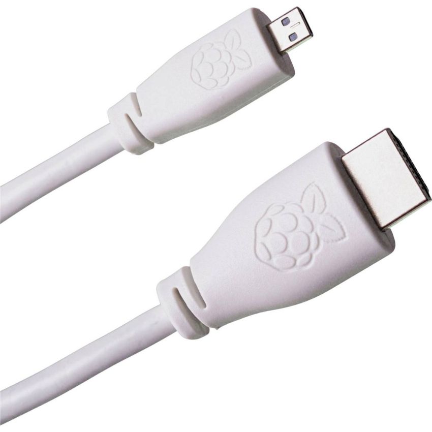 SC0531,Raspberry Pi Official Micro HDMI to HDMI Cable – 2m, White