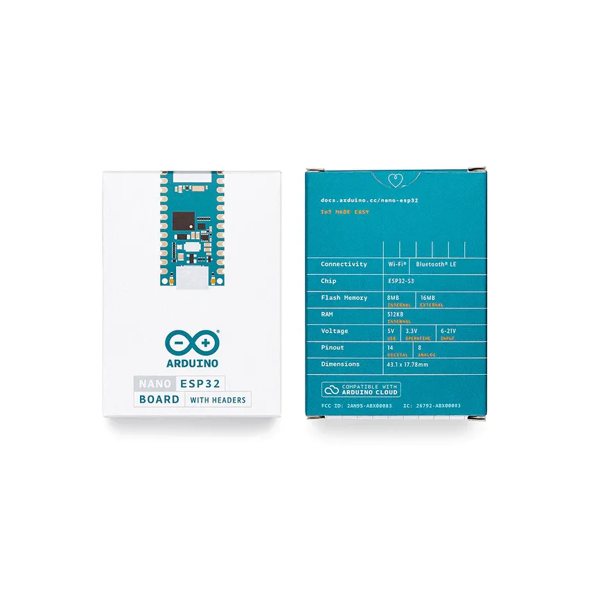 ABX00083, Arduino Nano ESP32, With Headers