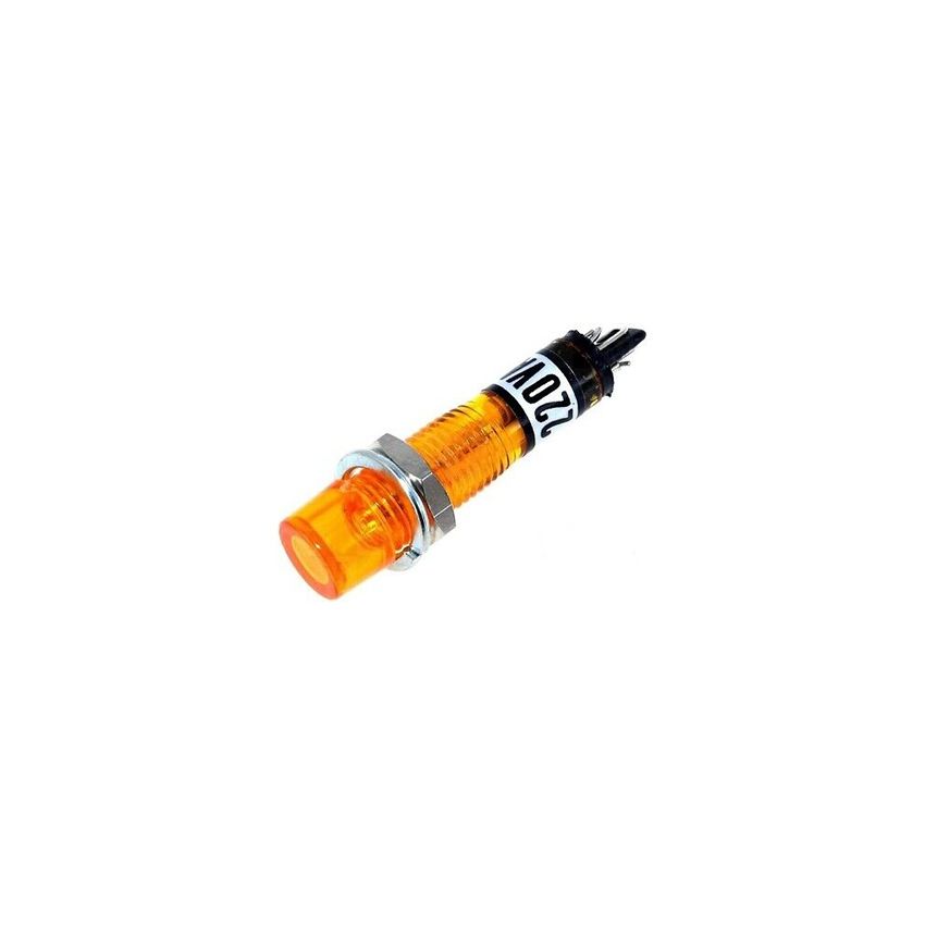 10MM LED Indicator Light, 220V AC Panel Mount – Orange, Signal Pilot Lamp