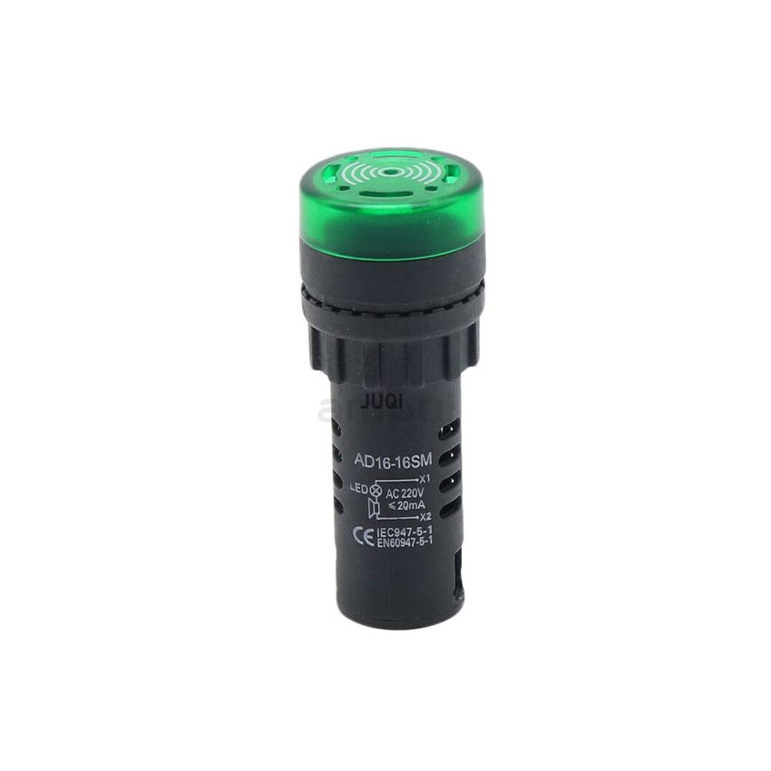 AD16-16SM ,Green Signal Lamp with Buzzer - 12V, LED Indicator