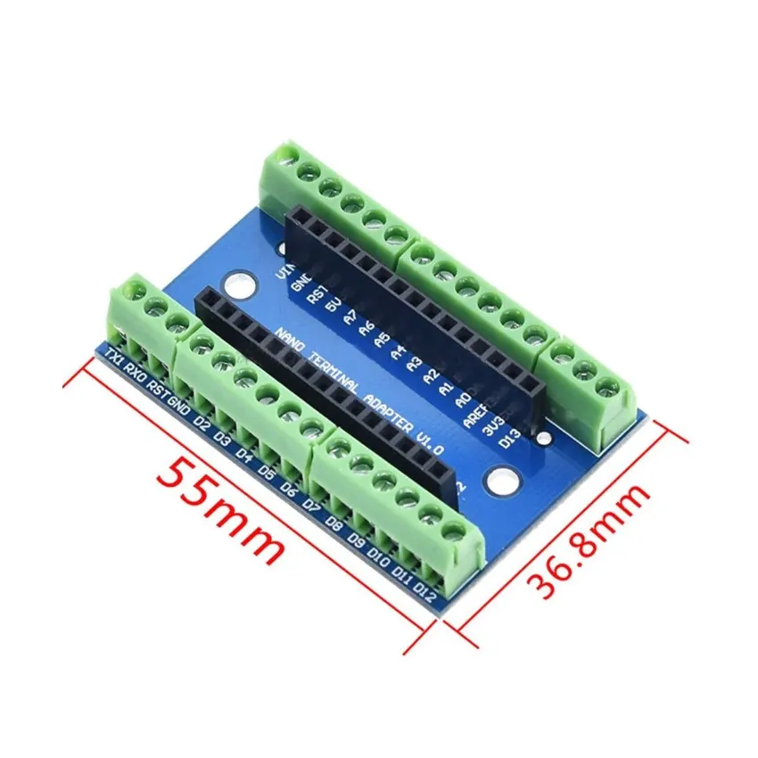 Nano Terminal Adapter V1.0 - Compact Design, Compatible with Arduino and Raspberry Pi