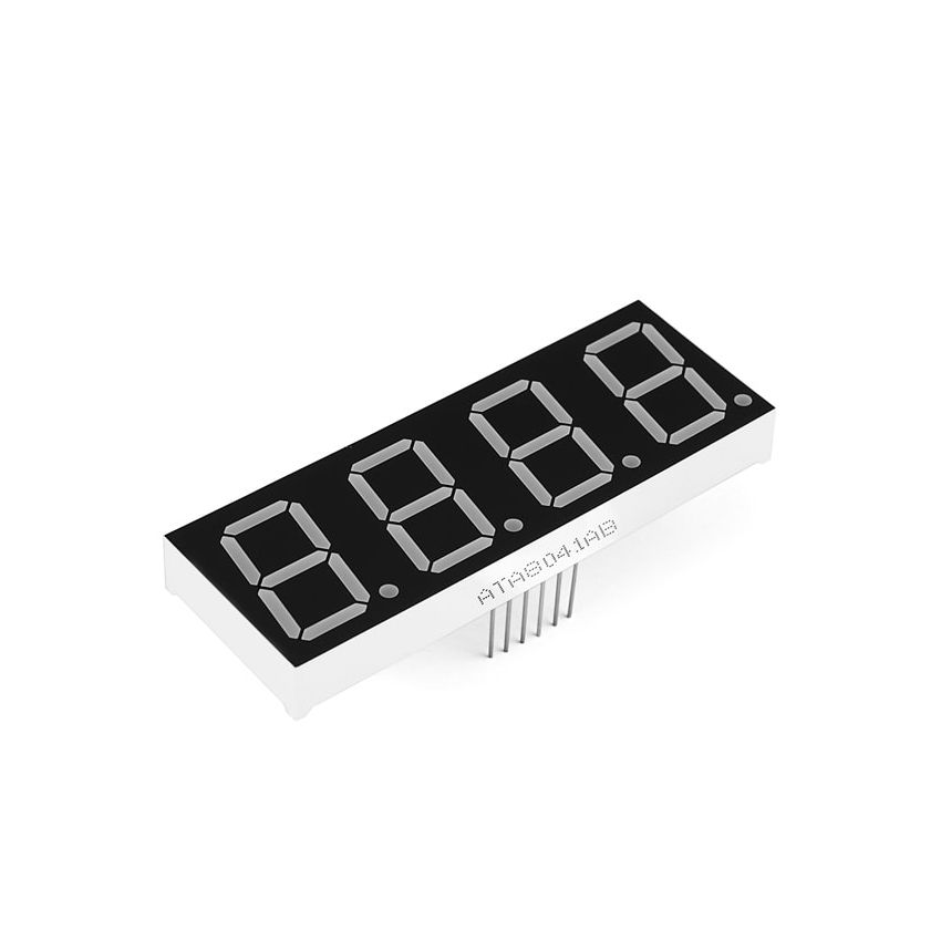 CSQ3404YA 7-Segment 4-Digit LED Display, 18mm Digit Height, Common Cathode, Red, Multiplexed Interface