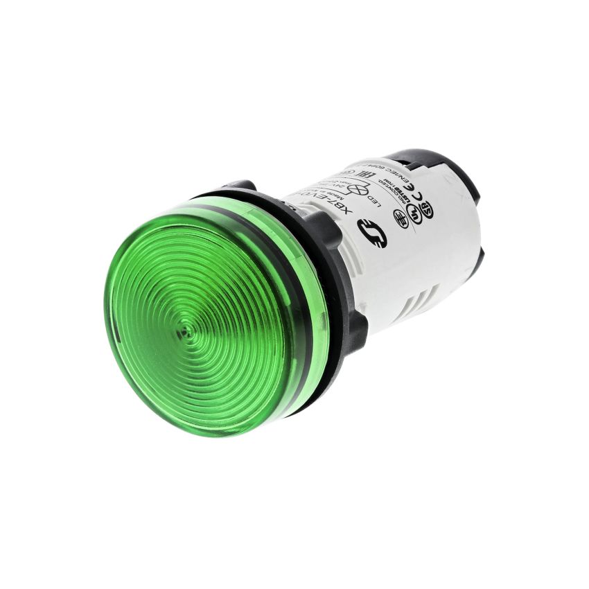 XB7EV03BP Harmony XB7, Monolithic pilot light, plastic, green, Ø22, integral LED, 24 V AC/DC