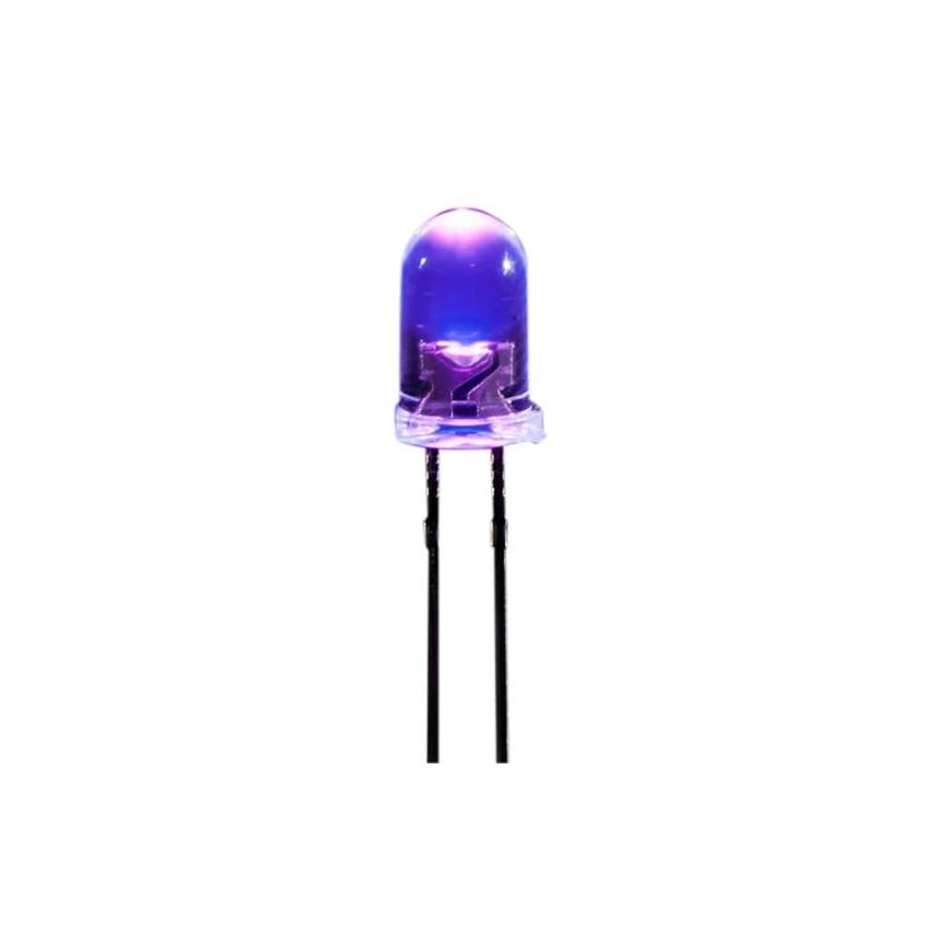 UV LED 5mm, Ultra Violet Diode, 395nm Wavelength, Through-Hole Package