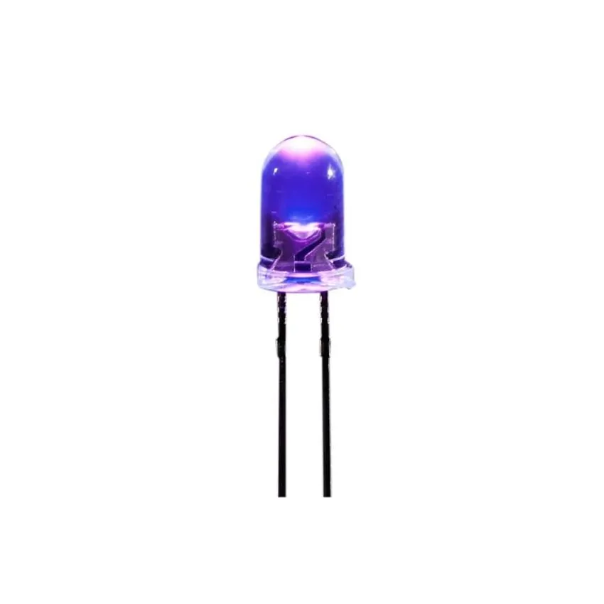 UV LED 5mm, Ultra Violet Diode, 395nm Wavelength, Through-Hole Package