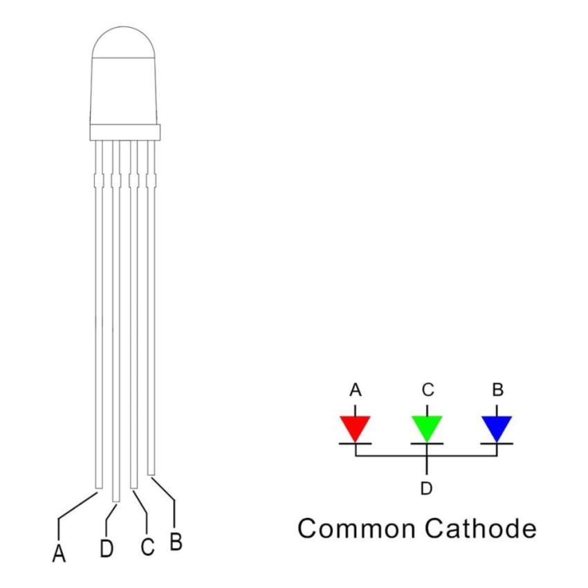RGB LED,Common Cathode,5mm