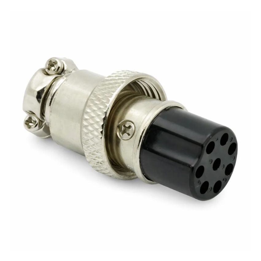 XLR Female Connector 8 Pins Durable Metal and Plastic Body Cable Mount