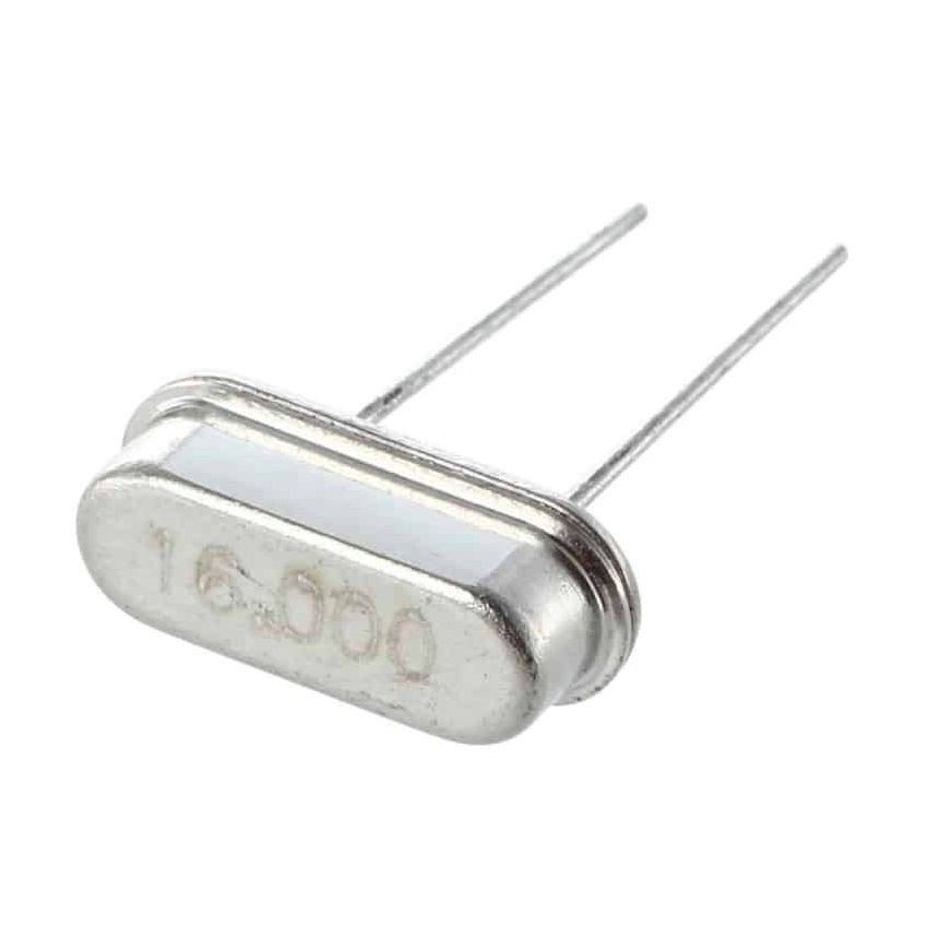 16 MHz Quartz Crystal Oscillator – HC-49S, 2-Pin, Through-Hole for Microcontroller Clock Circuits