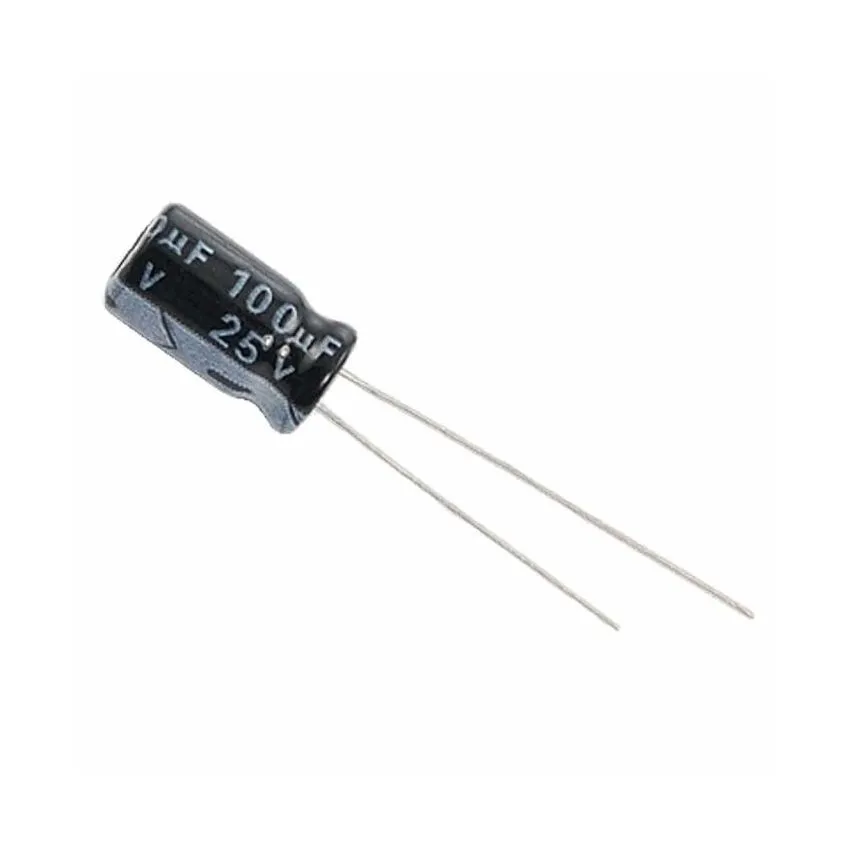 100UF 25V Electrolytic Capacitor Radial Leaded ±20% Tolerance General Purpose