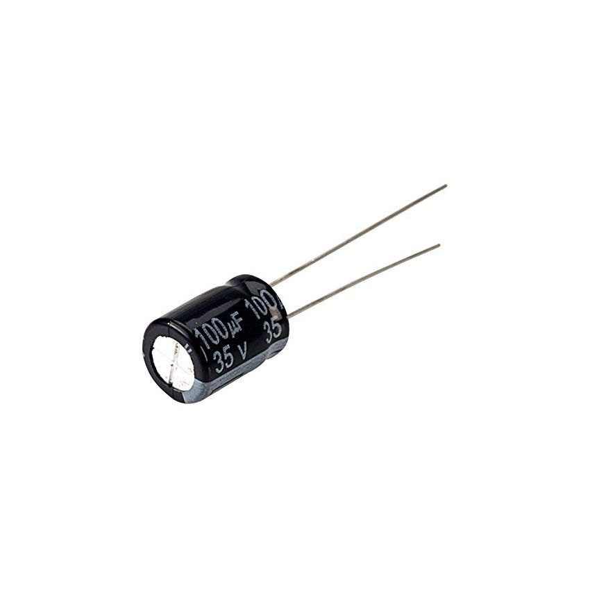 100UF 35V Electrolytic Capacitor Radial Lead 20 Percent Tolerance Long Life